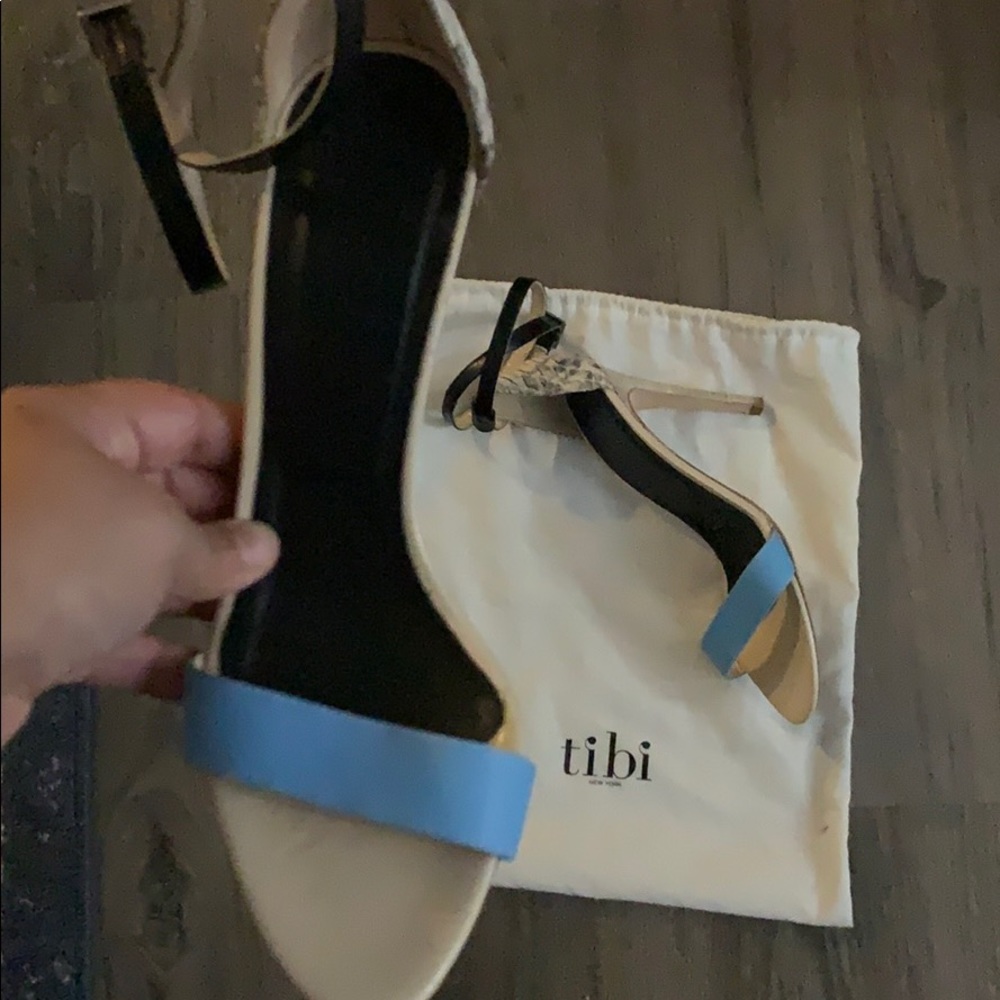 Tibi Amber Python Double Strap High Heel - image 4